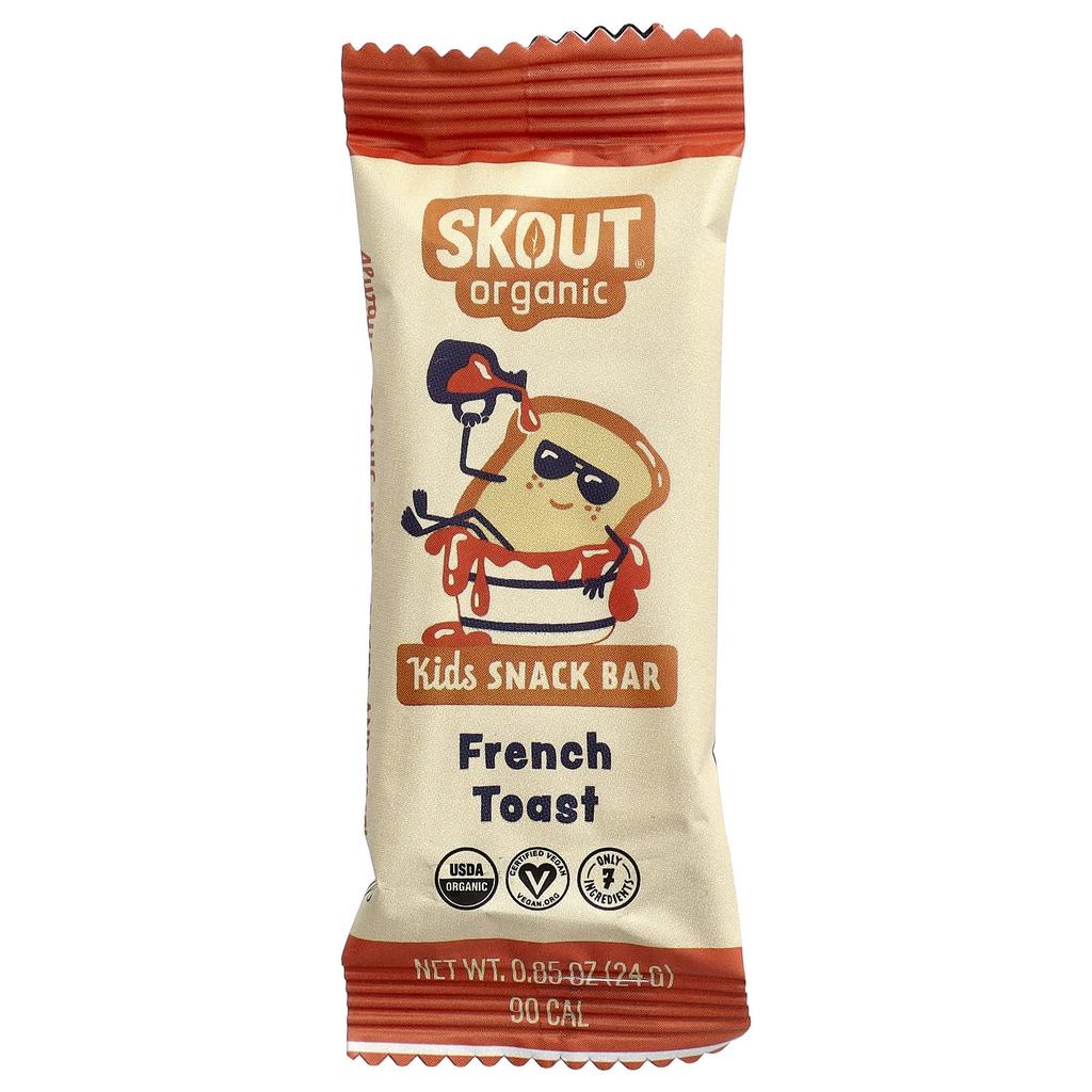 Skout Organic, Kids' Snack Bars, French Toast, 6 Bars, 24g (0.85oz) Each