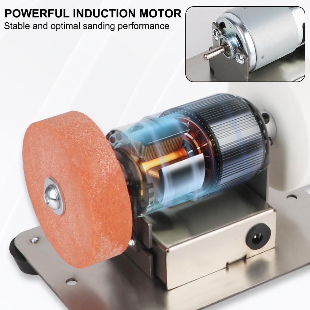 Double Grinder MachineArtifact Table Grinder Motor Electric Grinding Wheel Grindig Stone Micro Coarse and Fine Polishing Mini