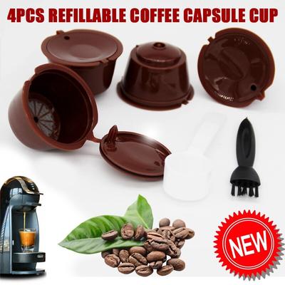 4PCS Refillable Coffee Capsule Cup For Dolce Gusto Nescafe Reusable Filter Pod