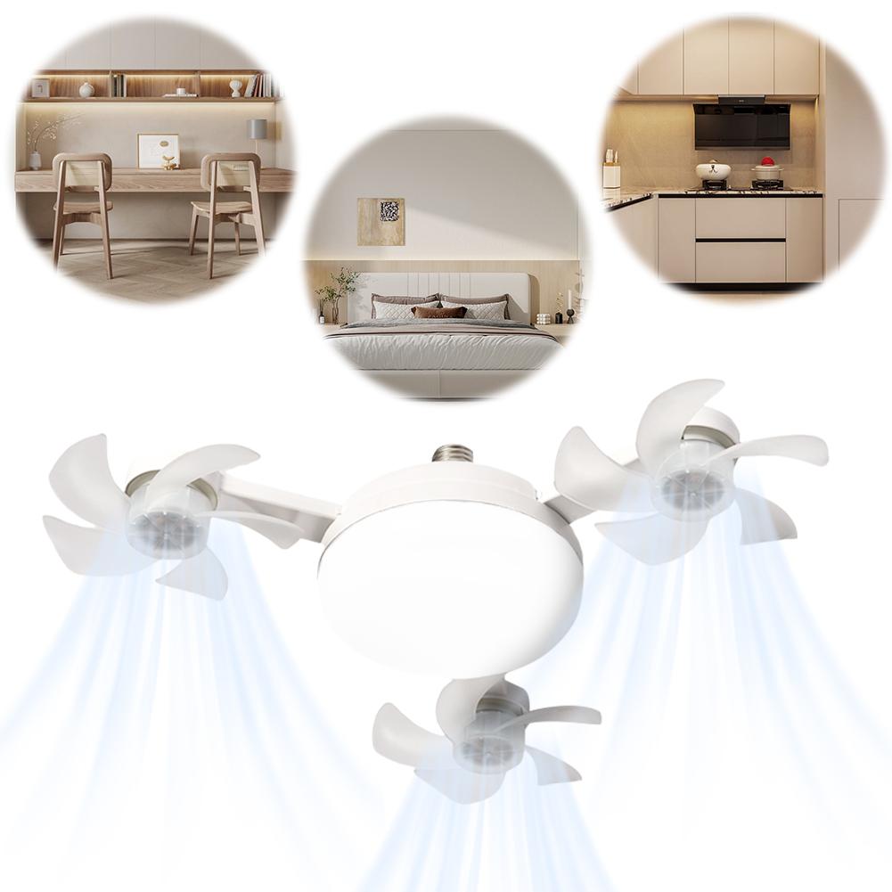 E27 Drone Fan with LED Light Remote Control Hanging Fan Ceiling Fan E27 Universal Dimming Fan for Bedroom Living Room Fan Lights