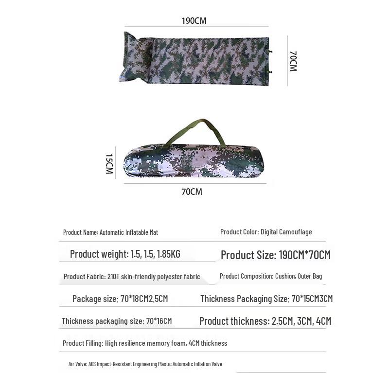 Self-Inflating Camping Mat with Pillow