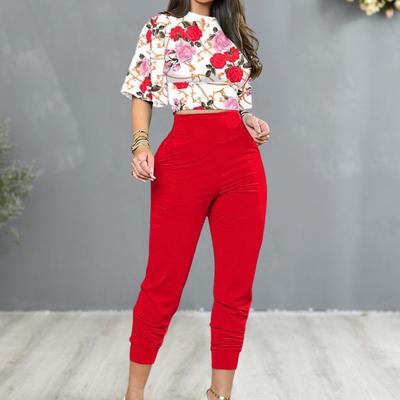 1 Set Ladies Casual Suit Elegant All-match Slim Fit Trendy Female 9/10 Top Long Pants Outfit Streetwear