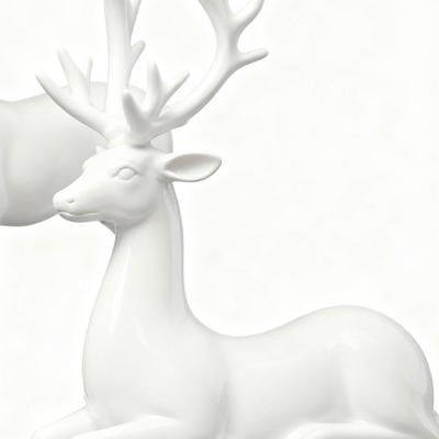 Estátua de Rena 2 Peças Decoração de Natal Estátuas de Veado Alce Escultura de Feriado Para Sala de Estar Quarto Feriado Inverno Festa Interna