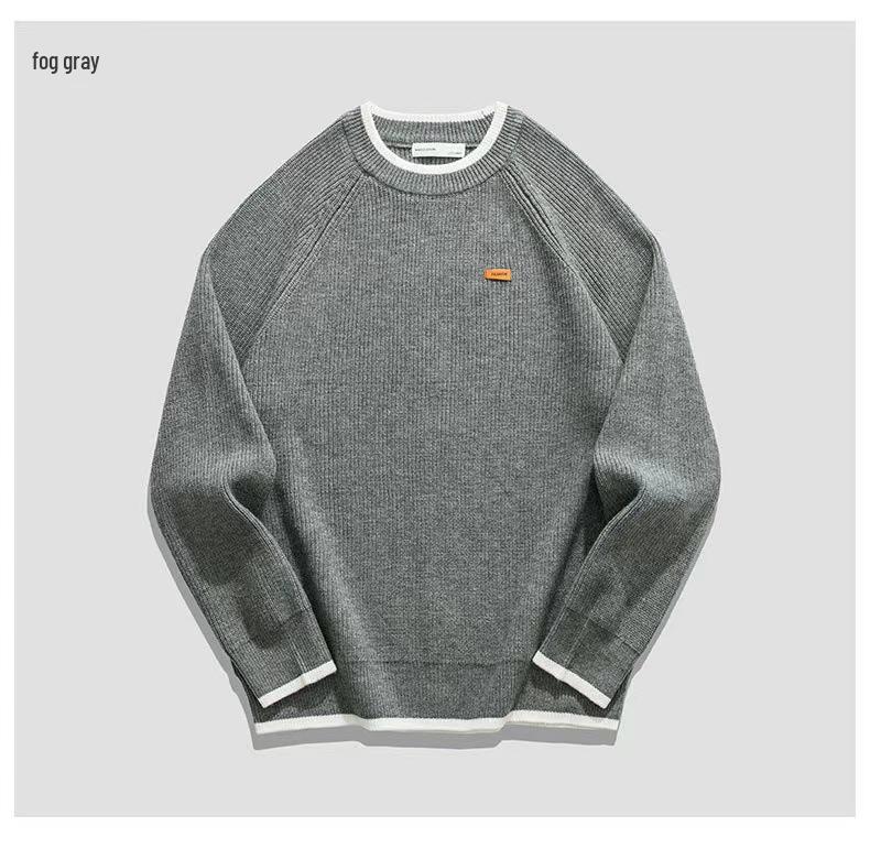 Men s Faux Two-Piece Sweater - Trendy, Loose-Fit, Thick Knitwear for Autumn/Winter M