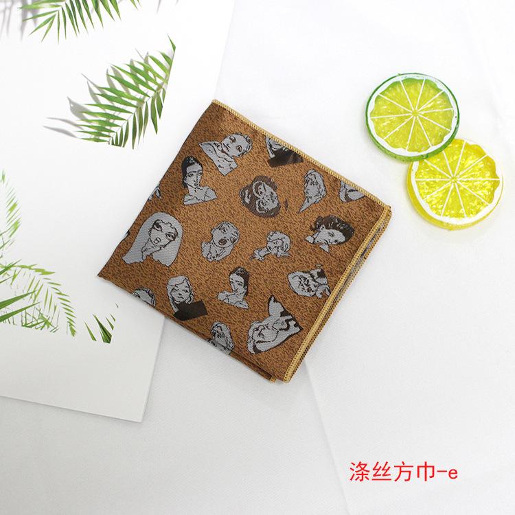 Men'S Handkerchief Jacquard Polyester Silk Flower Leaves Multi-Colored Men'S Pocket Towel