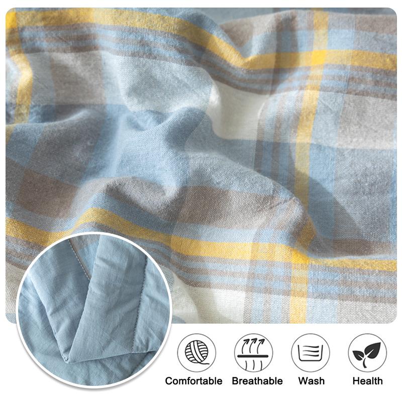Summer Cotton Air Condition Quilt Lightweight Thin Stripe Breathable Comforter For Home Hotel Bed Travel