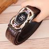 Men's Genuine Crocodile Pattern Leather Belt with Automatic Buckle - Stylish Casual Business Accessory