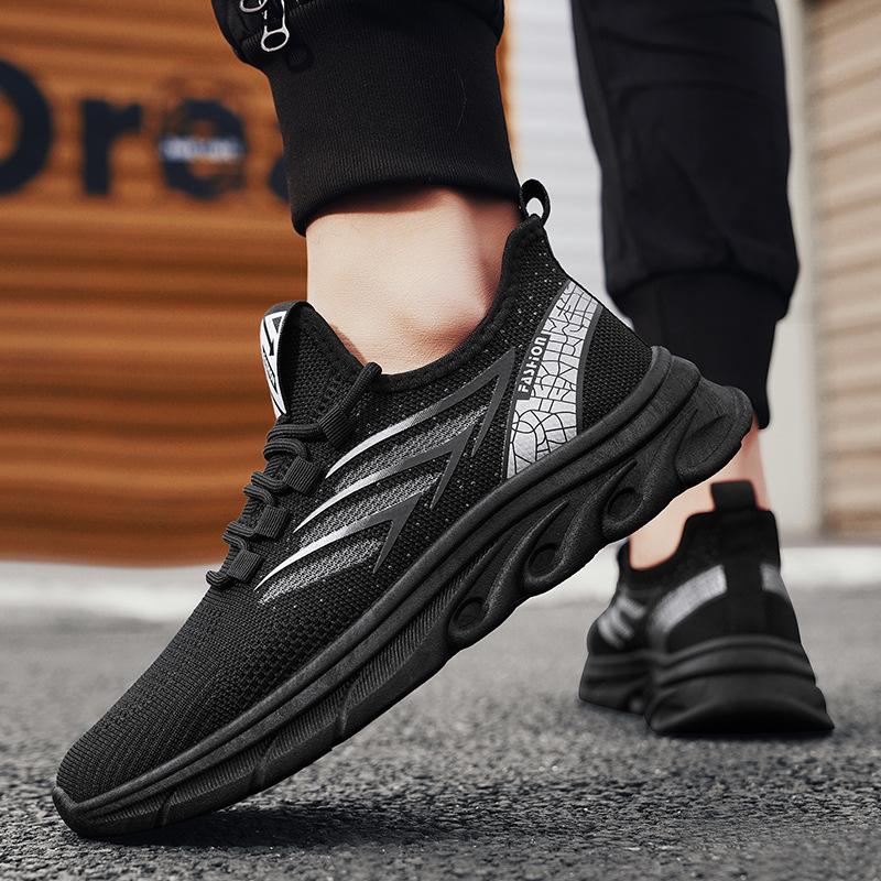 Men's shoes summer new low-top dad shoes fly-woven mesh breathable casual sports shoes young and young students running shoes
