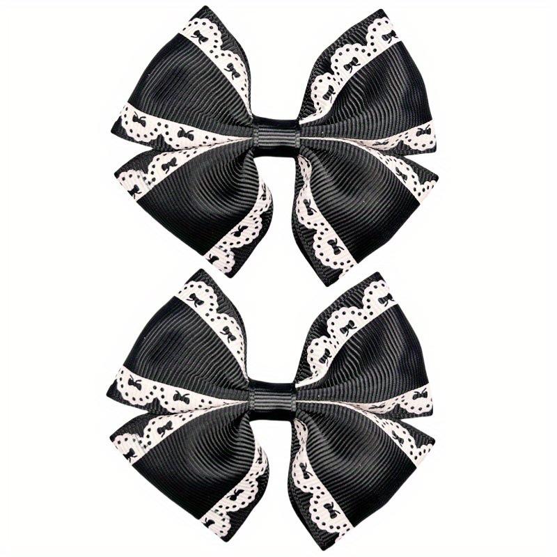 Bohemian Lace Ribbed Bow Hair Clip for Children