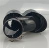 Universal H Style Pair 63mm Inlet 3D Glossy 100% Real Carbon Fiber Car SUV Conjoined Dual Exhaust Pipe Tail Muffler Tip