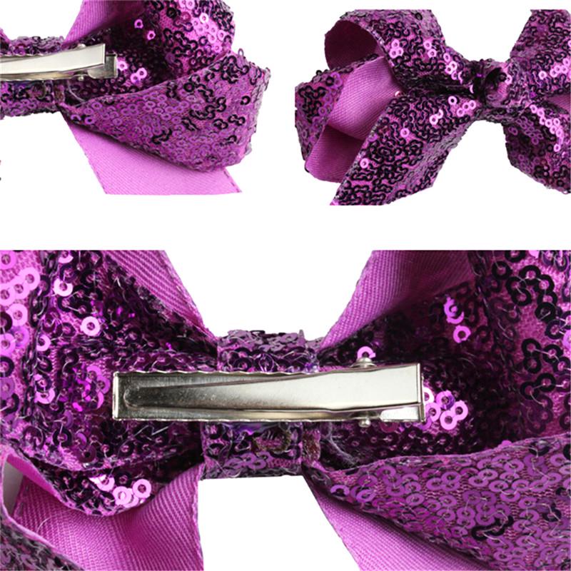 1PC Girls/' Sequin Hair Bow Glitter Alligator Clips Kids Headwear Accessories