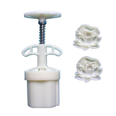 Food Grades ABS Plastic Mooncakes Mould 3D Flower Pattern Easy Hand Press For Baking And Decorating