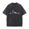Paraglider Mountain Heartbeat Pulse Parachute Skydiver Distressed Faded Baggy Streetwear Tops for Park Hangouts