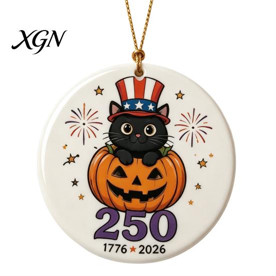 Decorative Crafts for Home Halloween 250th Anniversary Ornament, America 1776-2026 Acrylic Hanging Decoration, Gifts Couples Collectible Patriotic
