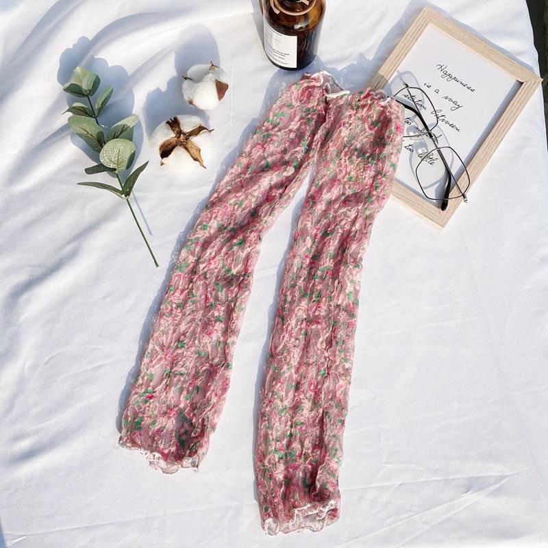 

Women s Floral Lace Arm Sleeves, Summer Ice Silk Sun Protection Sleeves, Long Cooling Arm Covers for Driving One size fits all