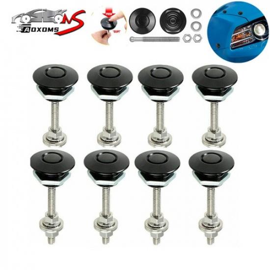 8X Push Button Quick Release Hood Bonnet Pins Lock Clip Car Bumper Latch Kit