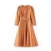 Slimming French Style A-line Belted Dress