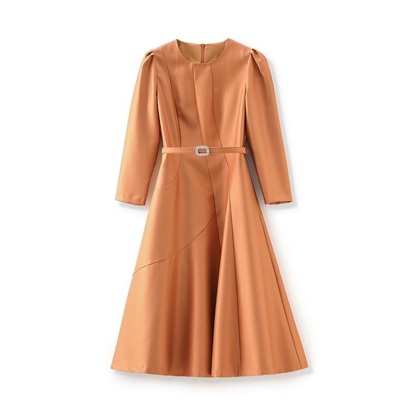 Slimming French Style A-line Belted Dress