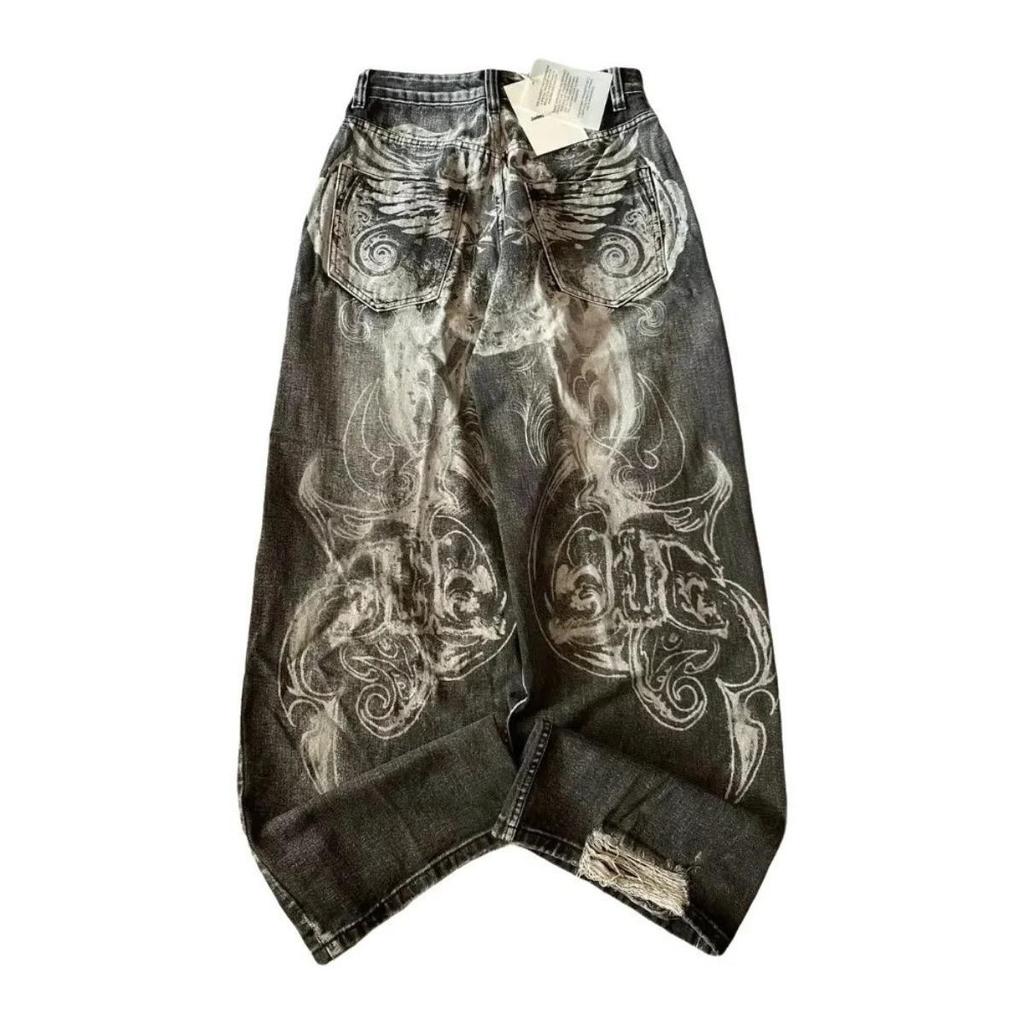 DRIPX Y2K Jeans Larghi Americani con Ricamo Nuovo Modello High Street Vintage Hip Hop Moda Casual Joker Coppia Pantaloni a Gamba Larga
