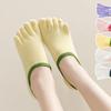 Candy Color Splicing Girls Five Finger Short Socks Women Spring Summer Thin Cotton Breathable No Show Slipper Socks Cotton Ins Split Toe Boat Socks