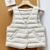 Winter New White Duck Down Jacket Liner Close-fitting Vest Light Ribs Down Vest Women