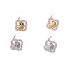 Elegant Retro Flower Stud Earrings with Micro-Set Zircon and Multi-Bead Design