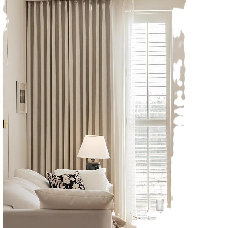 Thickened velvet master chenille curtains high temperature setting living room floor-to-ceiling windows finished bedroom curtains bay window shading