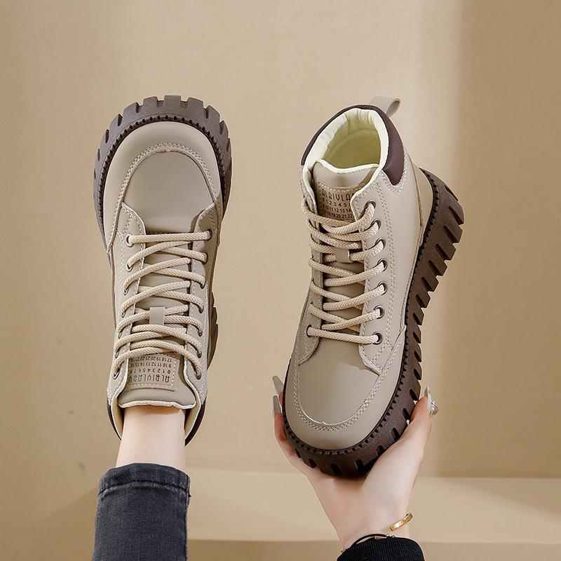 

2025 Skinny casual boots Martin boots autumn waterproof feet British style fashion 36 high-top leather surface 4 new models 36