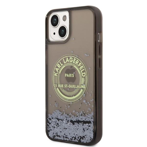 Etui Do iPhone 14 Karl Lagerfeld Liquid Glitter Czarne