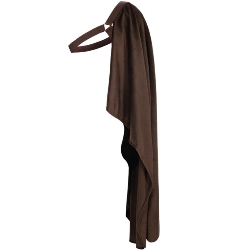 Středověký šál Poloviční ramenní plášť, Pánský středověký poloviční plášť s nastavitelnými koženými popruhy Pro Halloween, Cosplay večírky