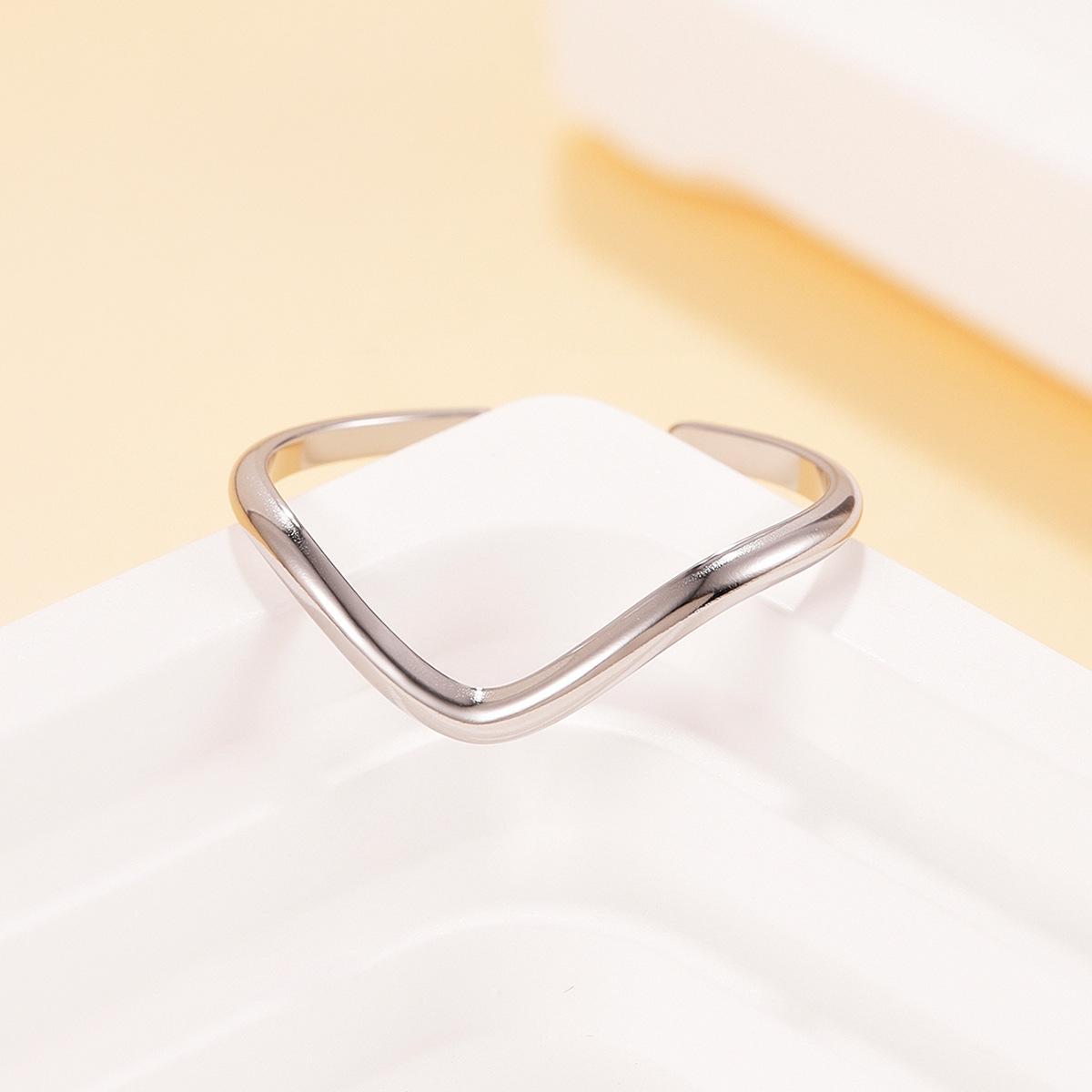 Minimalist Geometric Stainless Steel Open Band Ring