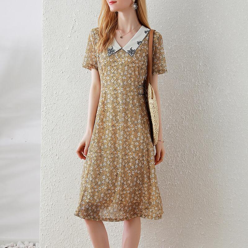 Jianhu Women s Summer Floral Lapel Dress 3XL