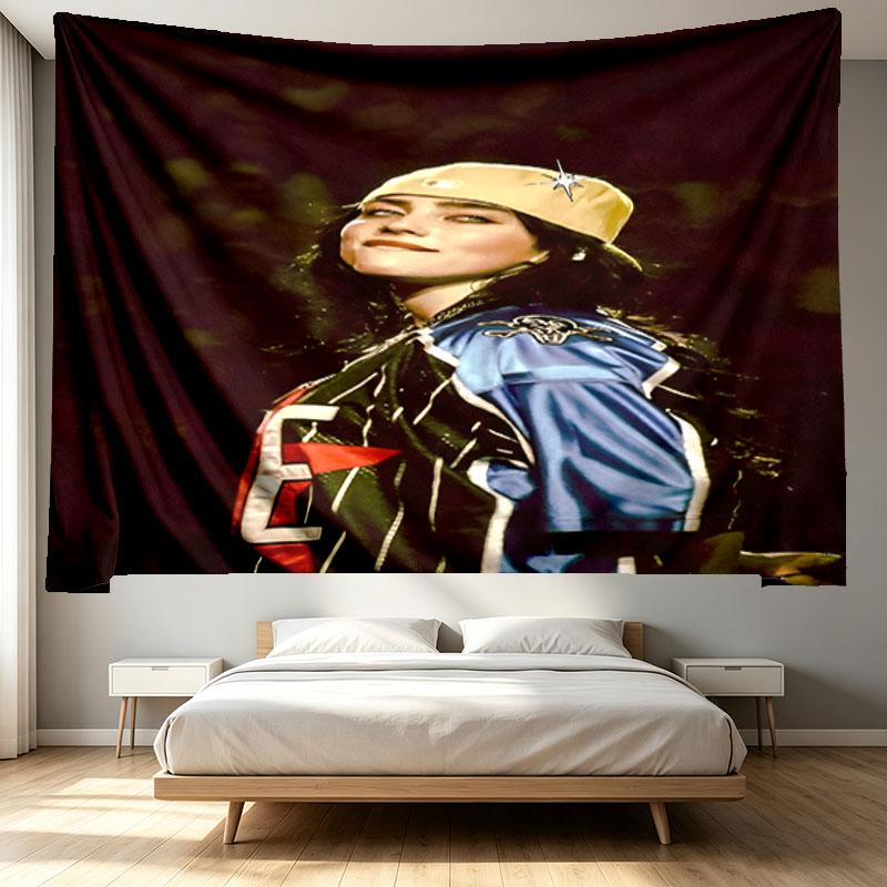 Billie Eilish Print Tapestry - Portable Wall Decor Cloth, for Home, Dorm, Travel, Bedroom, Living Room - Ideal Birthday Housewarming Gift