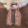 Unisex Fashion Shawl Neck Wrap Pleated Warm Gradient Design Scarf Two-Color Bow Tie Cold Weather