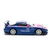 POP RACE Mazda RX7 Amemiya Blue Pink Finished Product PR640240 1/64 RE