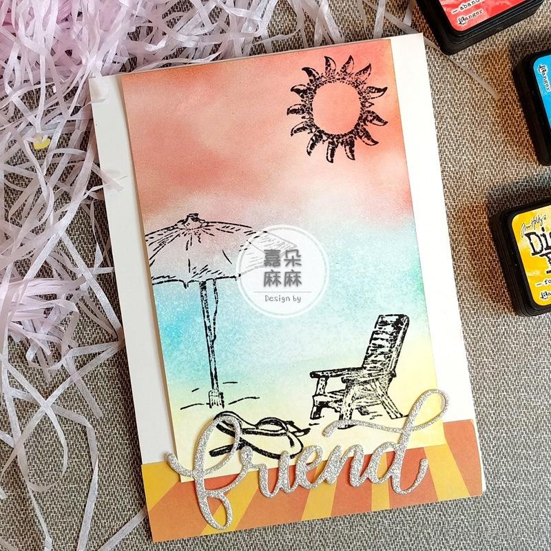 

Summer Beach Sea Transparent Silicone Seal Stamp Hand-book Card Diy Album Clipbook Decoration белый