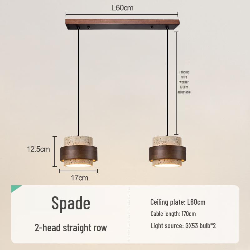 Vintage Yellow Travertine Wabi-Sabi Style Bedside Pendant Light for Bedroom, Bar, or Study