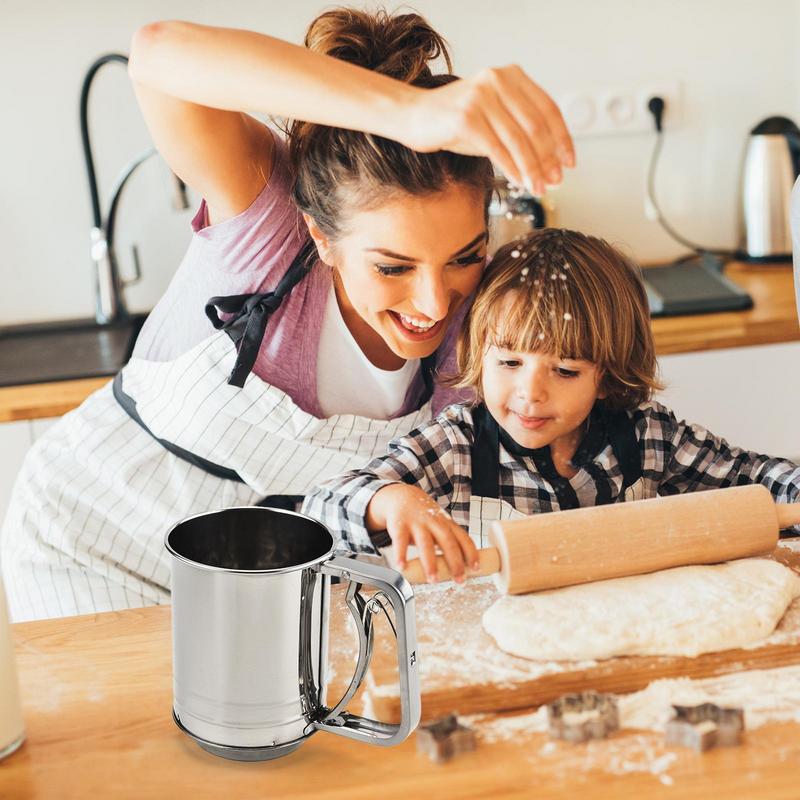 Setaccio a Tazza in Acciaio Inossidabile Shaker per Zucchero a Velo da Forno Utensili da Pasticceria Setaccio a Rete per Farina Accessori da Cucina