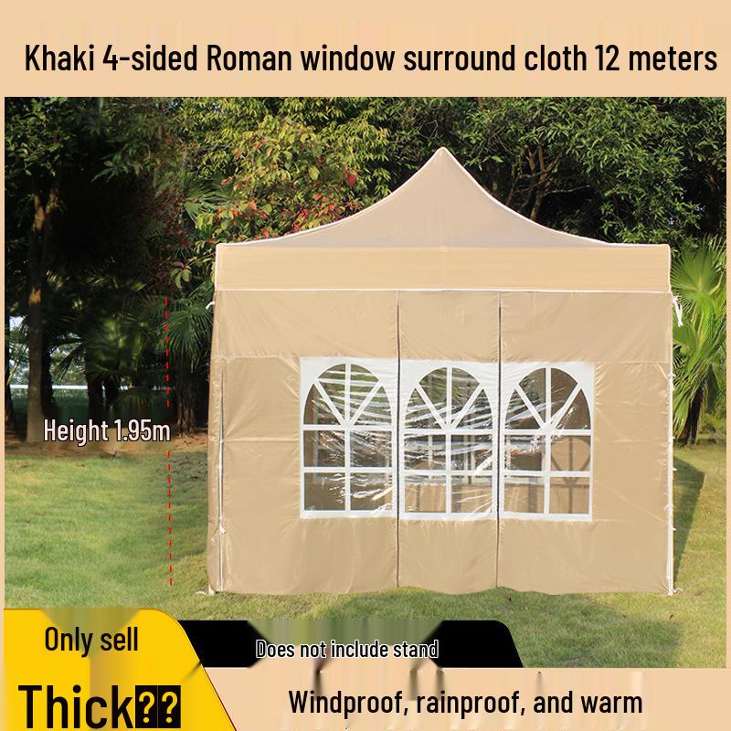 Transparent Tent Side Panel: Windproof & Waterproof Outdoor Canopy Enclosure with Thick Fabric and Durable Edging