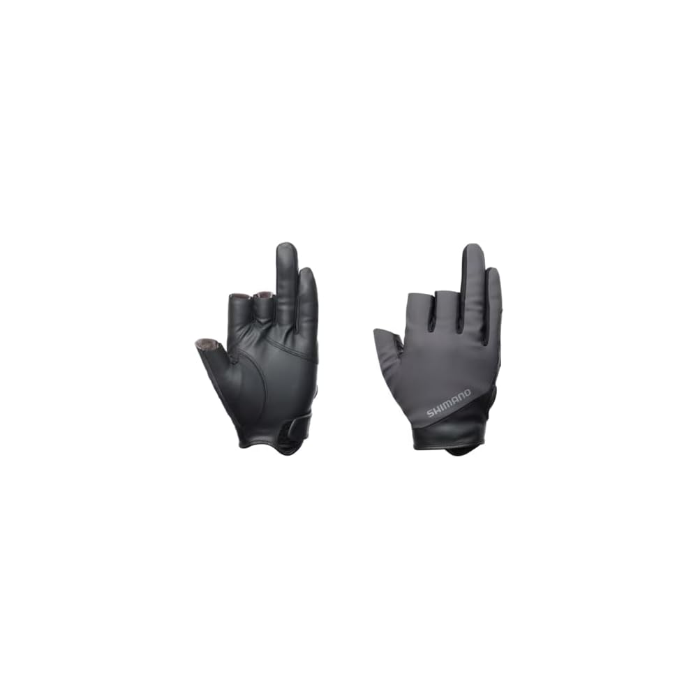 Shimano Basic Warm Gloves 3-Finger Cut Charcoal Size L