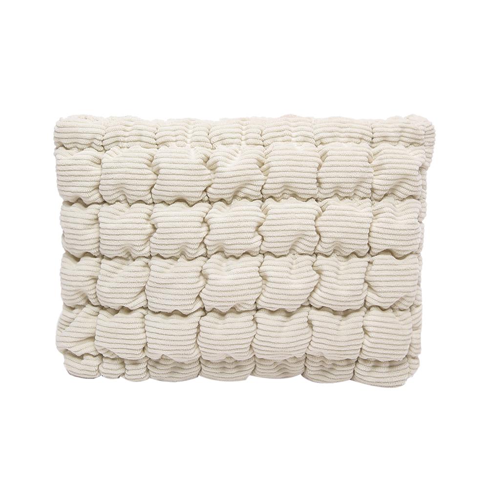 Quilted Travel Makeup Pouch with Zipper Corduroy Makeup Organizer Storage Bag Cosmetic Organizer Case for Women and Girls