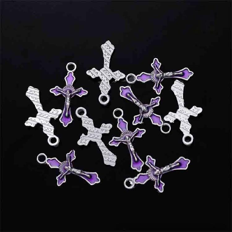 20Pieces Necklace Making Pendant For DIY Handmade Jewelry Tiny Crucifix Pendant