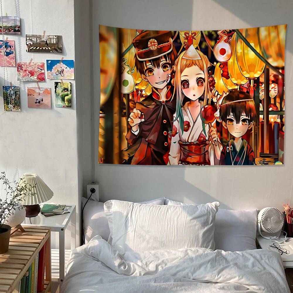 Anime Toilet Bound Hanako Kun Anime Tapestry Hippie Flower Wall Carpets Dorm Decor Cheap Hippie Wall Hanging