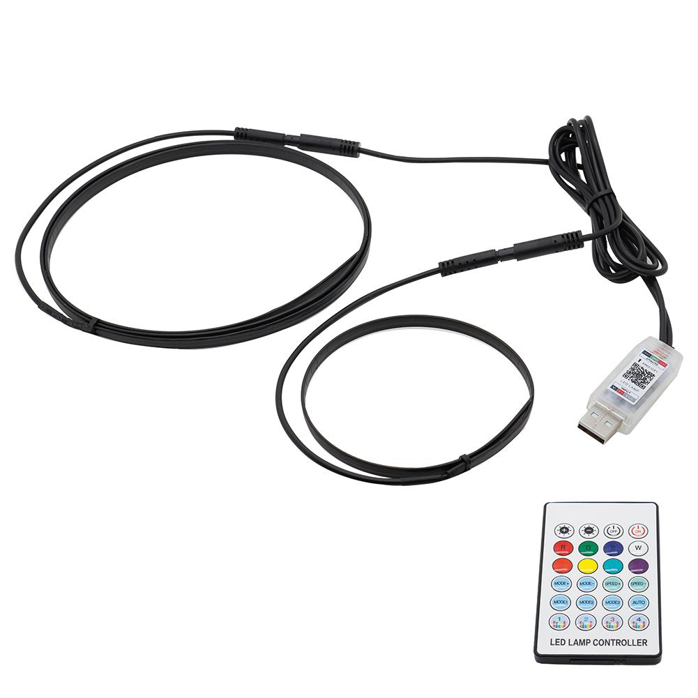 USB Автомобильная Атмосферная Светодиодная Лента RGB Светодиодная Подсветка Салона Автомобиля Акриловая Цветная Светодиодная Подсветка Автомобильный Стример Атмосферный Свет Автозапчасти