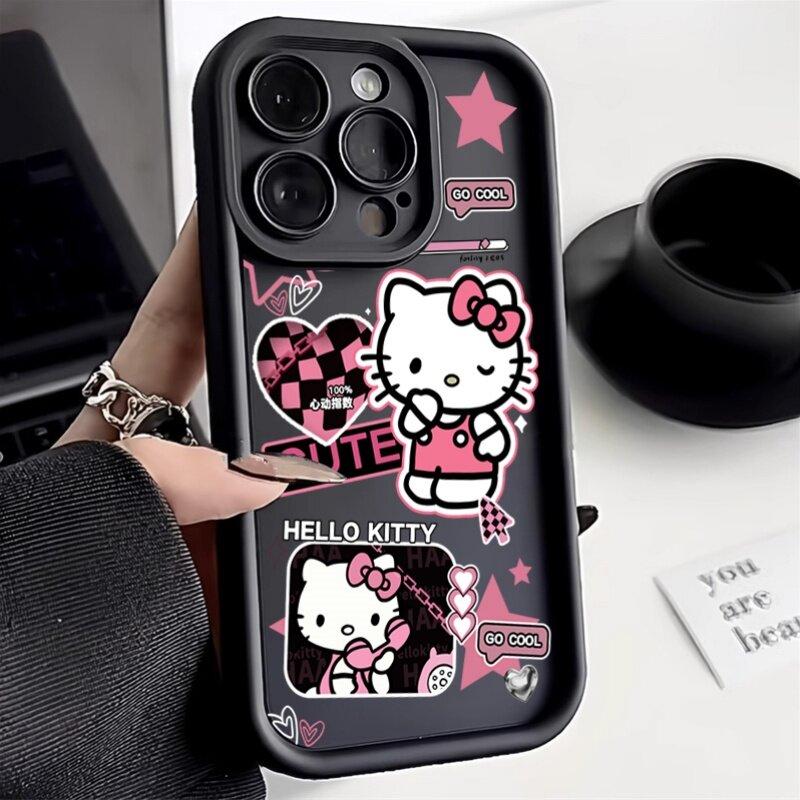 Cute Hello Kitty Gramophone Phone Case For Google Pixel 7 8 9 Pro 7A 8A 5G 9 Pro XL Soft Silicone Y2K Shockproof Pink Cover