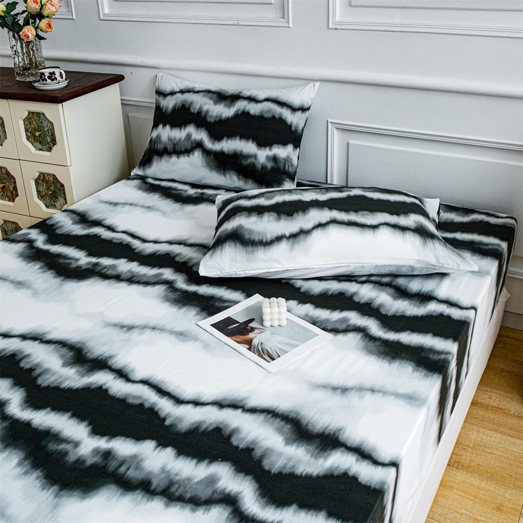 1pc Printed Fitted Sheet Bedding, No Pillowcase. for Bedroom, Hotel Various Home Decorations
