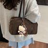 Casual Large Capaci Suede Bag Women Autumn and Winter Retro Brown Commuter Shoulder Bag Pillow Bag Purses and Handbags