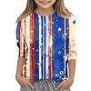 Print Tops For Youth Girls Round Neck 3/4 Sleeves T-Shirts Trendy Tops Outfit Tees Independence Day