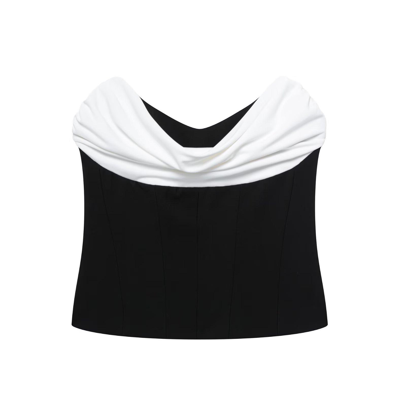 

TAOP&ZA Women s Color-Block Slim-Fit Off-Shoulder Tank Top - Spring/Summer Fashion Medium