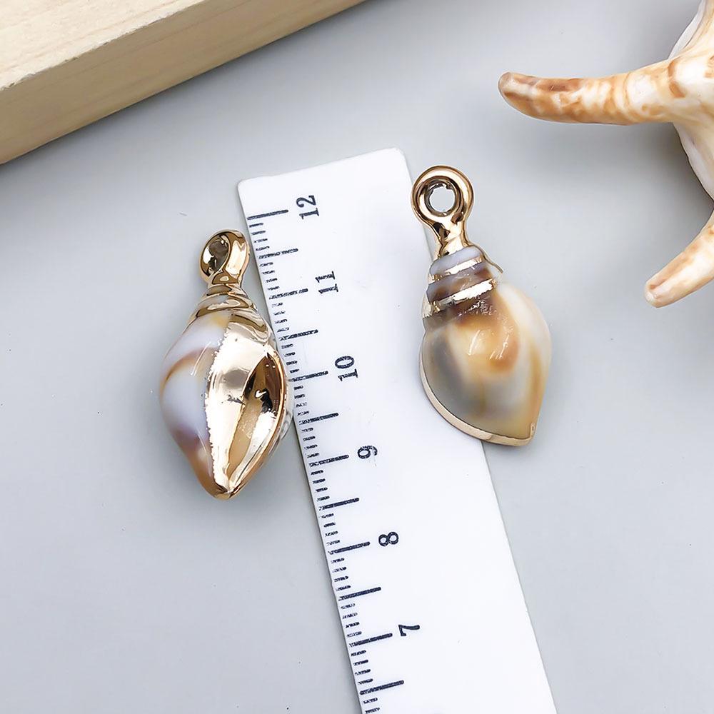 Gold Electroplated Acrylic Conch Pendant Charm for DIY Bracelets and Necklaces